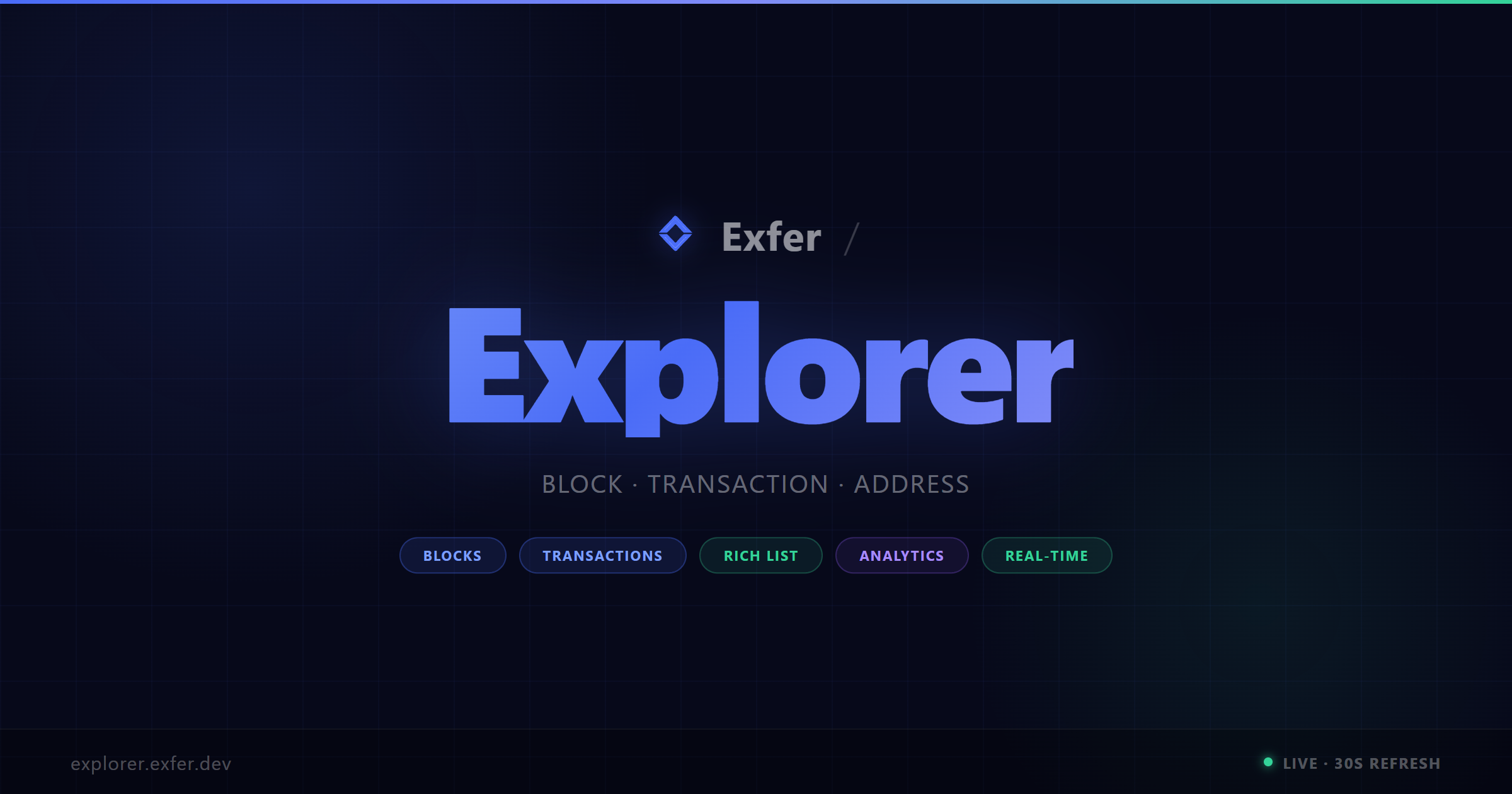Exfer Explorer — Blockchain Block & Transaction Explorer